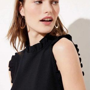 LOFT Black Ruffle Dress